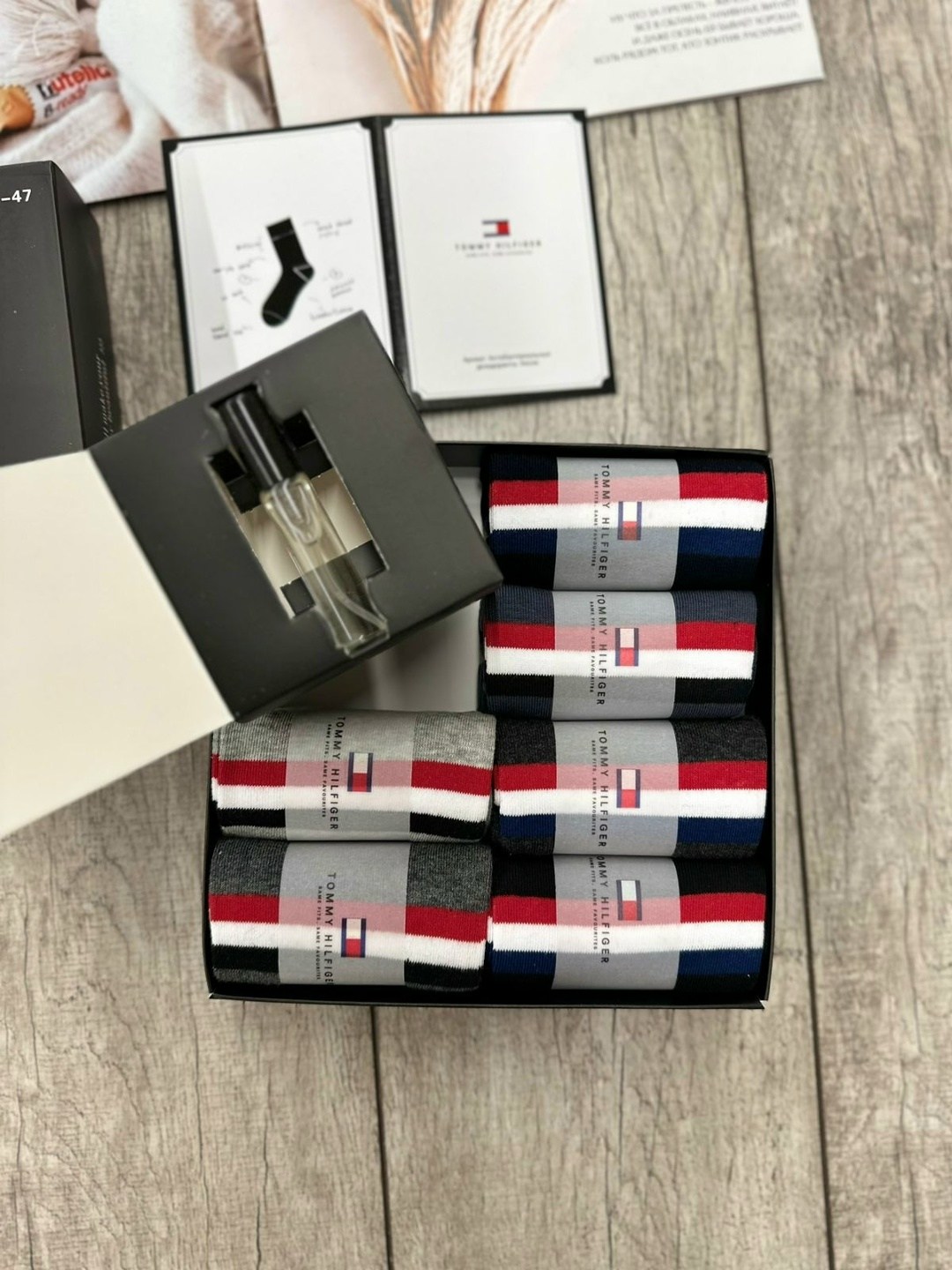комплект носков tommy hilfiger,комплект носки мужские,носки мужские набор 6 пар,носки tommy hilfiger,носки мужские подарочный набор