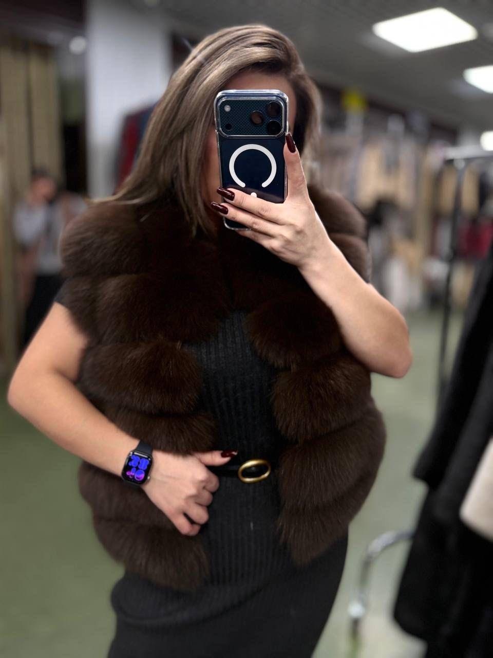 меховая жилет,меховые жилетки,жилетка из песца,женский меховой жилет,жилет из песца