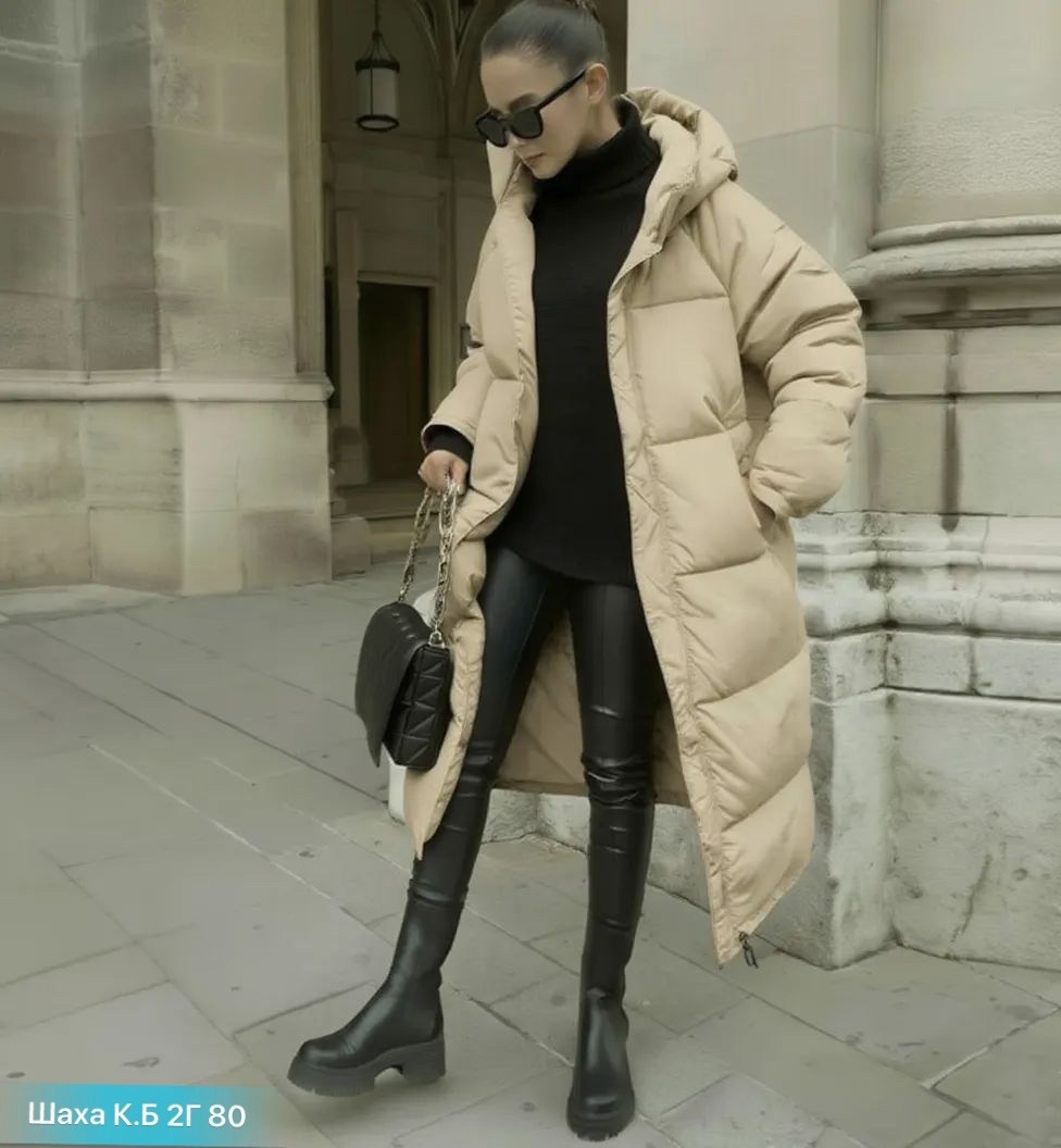 пуховик,бежевый пуховик,длинный пуховик,женские зимние куртки,женский пуховик