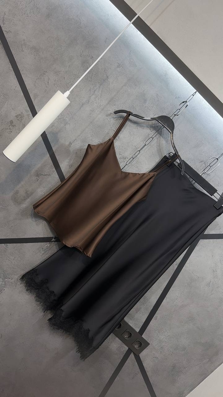 шелковый топ,атласный топ,топ в бельевом стиле,топ женский settes 16195 коричневый xs,атласное платье