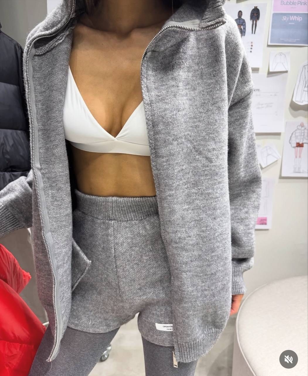 traf серая женская верхняя одежда,женский костюм,костюм спортивный,