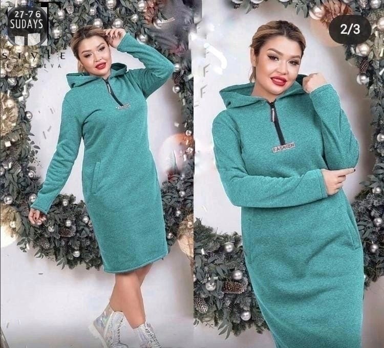 платье на флисе,платье утепленное женское,платье теплое,теплое платье с капюшоном,спортивное платье женское