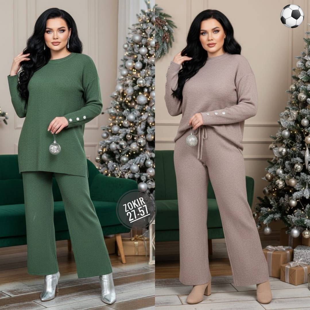 костюм вязаный теплый с брюками kamillasyle,трикотажный брючный костюм женский,костюм трикотажный,костюм вязаный с брюками,брючный костюм