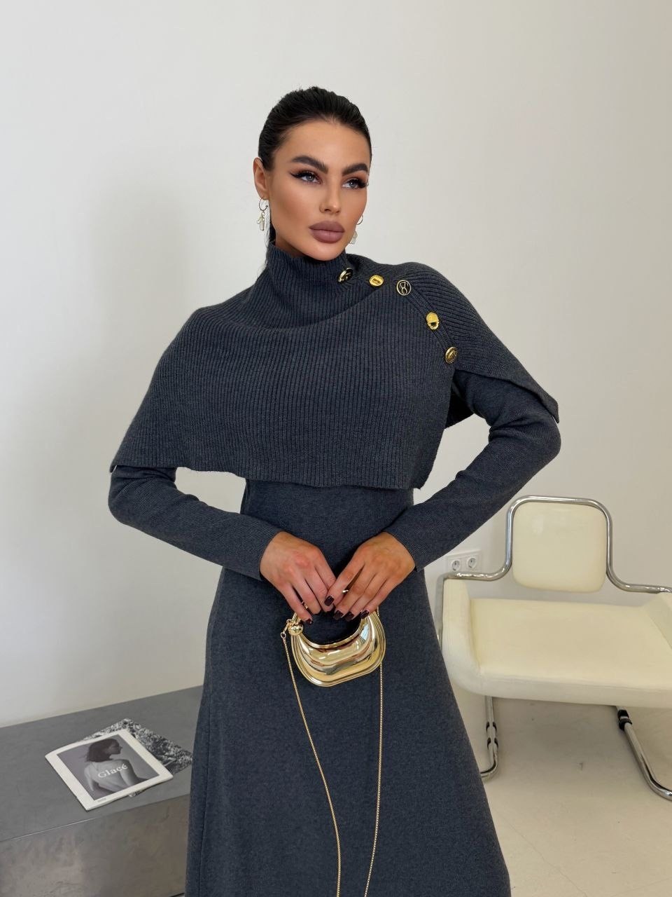 трикотажное платье,платье женское,платье шоколадное,шерстяное платье