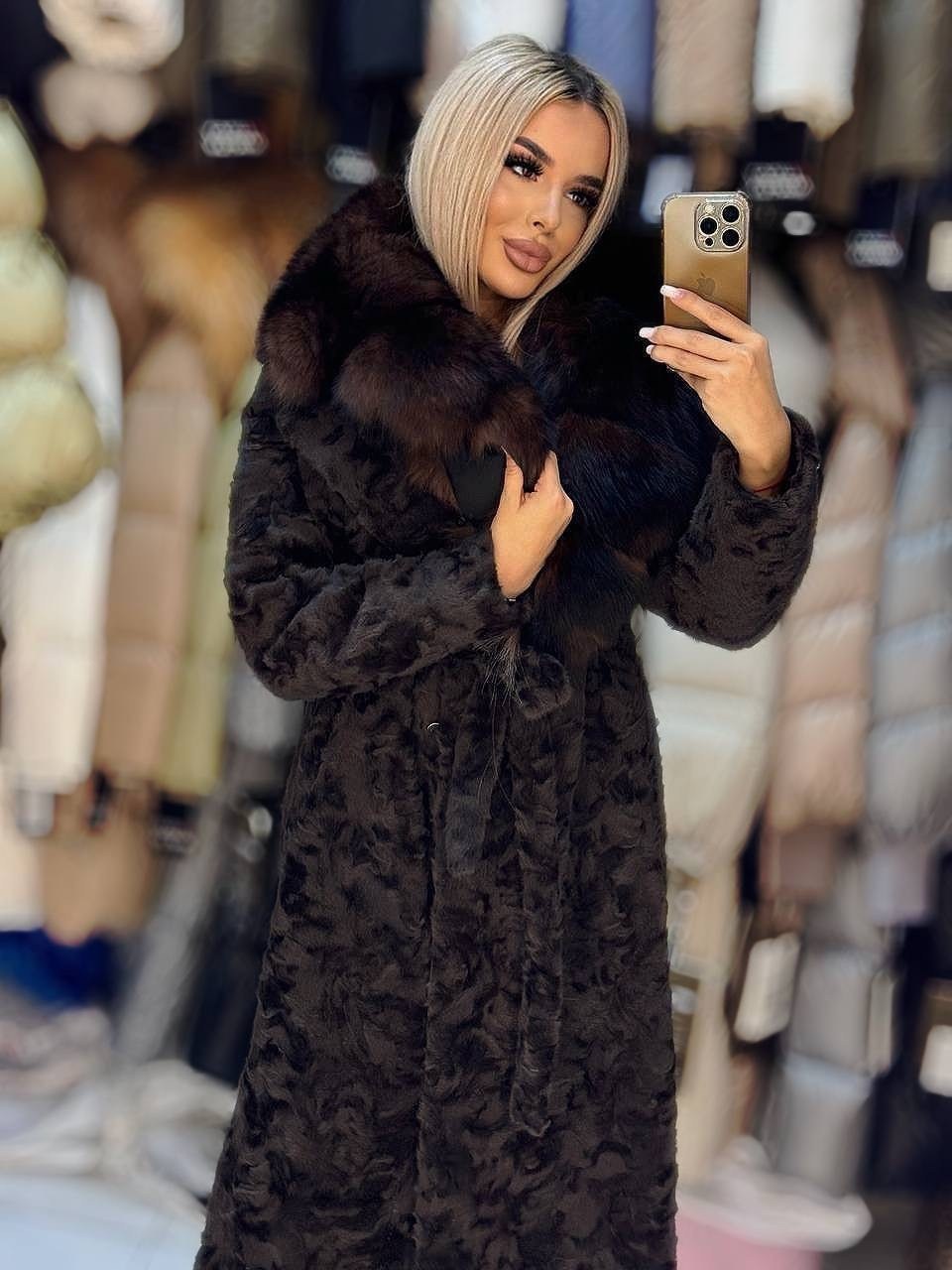 шубки из искусственного меха под норку,искусственная шуба под норку,шуба из эко меха под норку,длинная норковая шуба,удлинённая шуба из экомеха