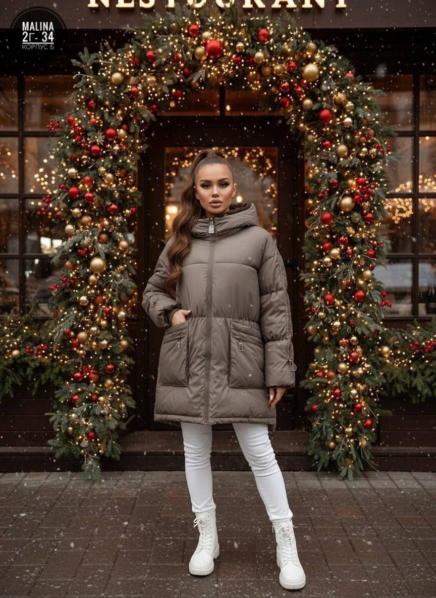 куртка зимняя с капюшоном оверсайз by button,стильные зимние куртки женские,женская зимняя куртка,пуховик женский,куртка женская зимняя модная