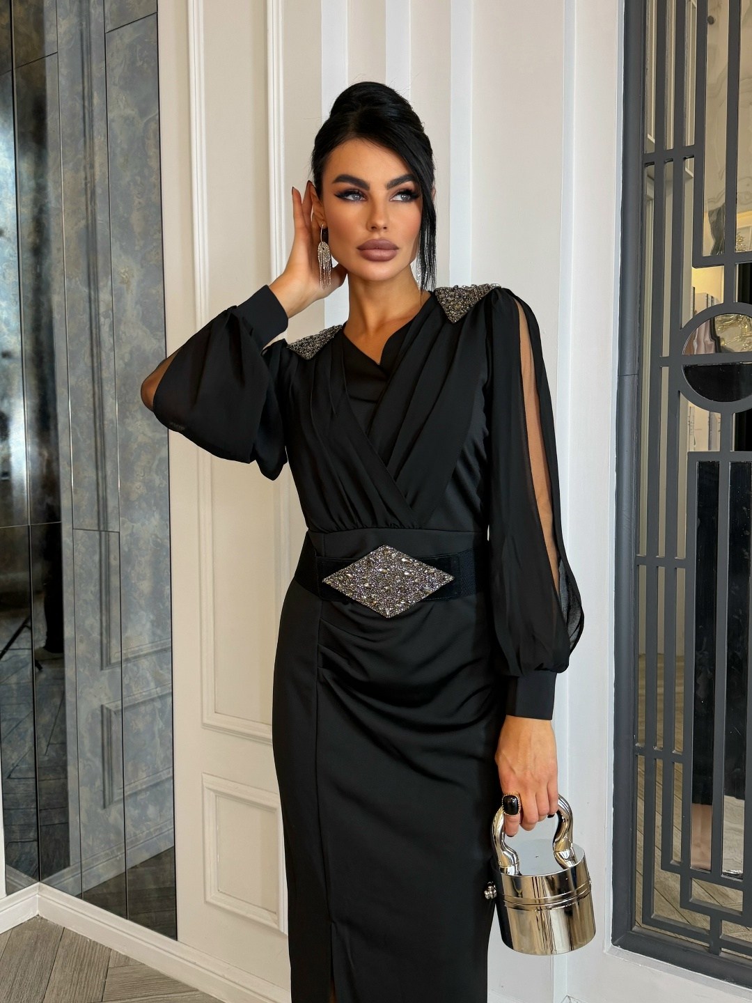 платье,платье черное,вечернее платье,платье черное с разрезом,длинное платье