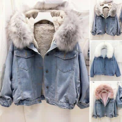 джинсовая куртка с розовым мехом,джинсовая куртка с меховым воротником,джинсовая куртка с мехом женская,зимняя джинсовая куртка,джинсовая куртка с капюшоном