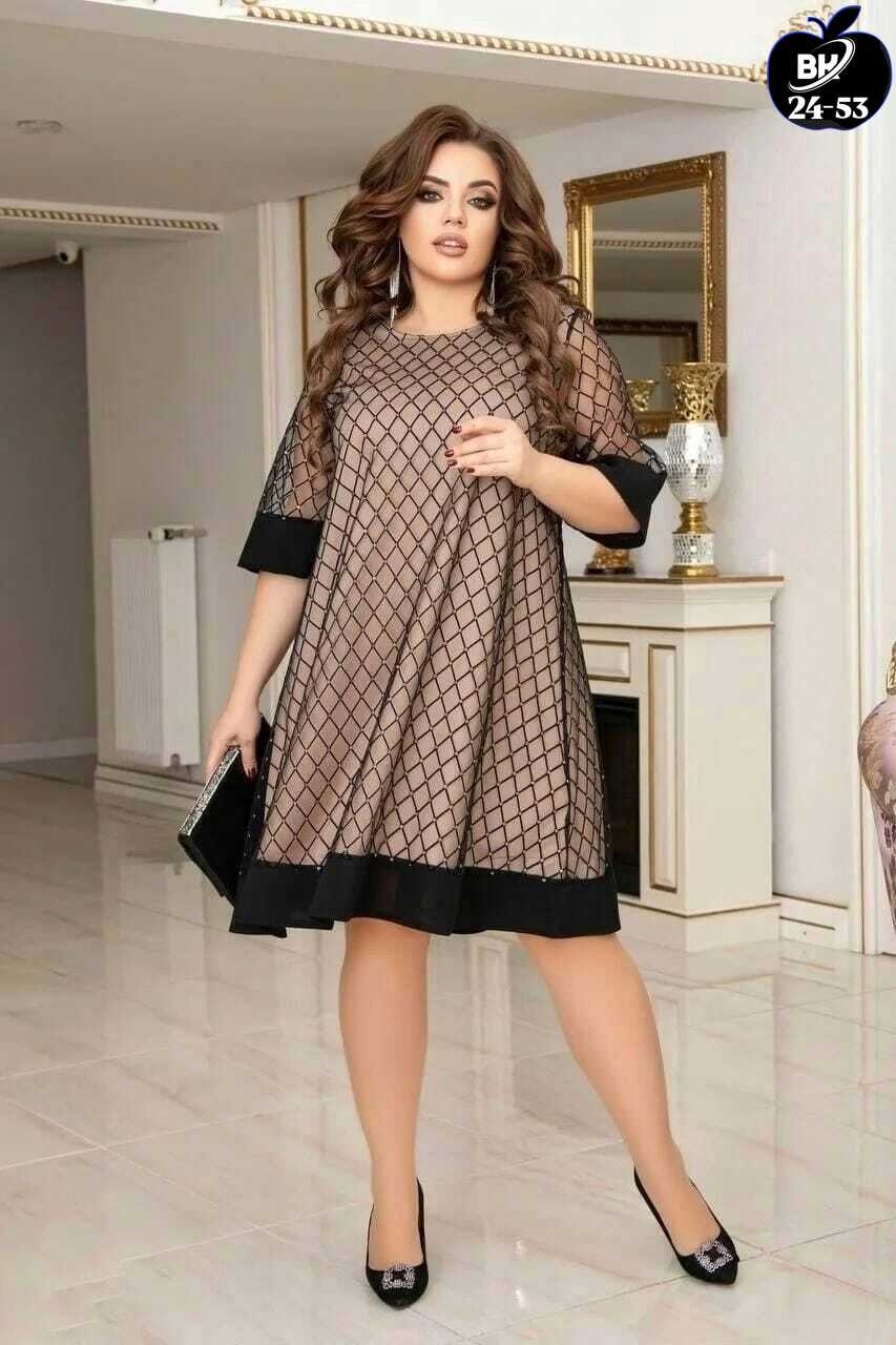 платье больших размеров,платье женское больших размеров,женское платье сетка на подкладе,платье 50 размера,женское платье ткань сетка с подкладкой