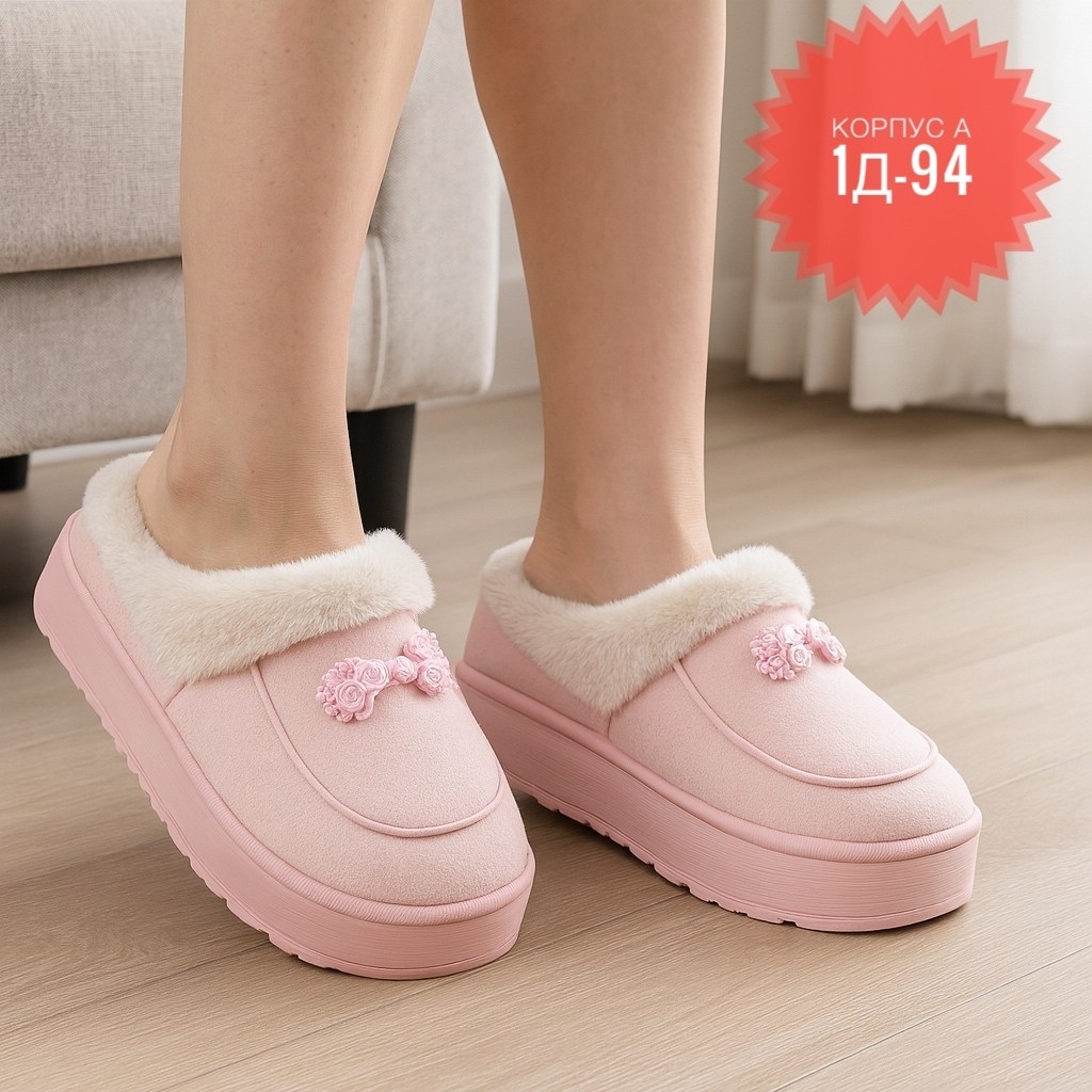 ,корейская версия пушистой обуви на толстой подошве для женщин,женские зимние тапочки, теплая,тапочки теплые