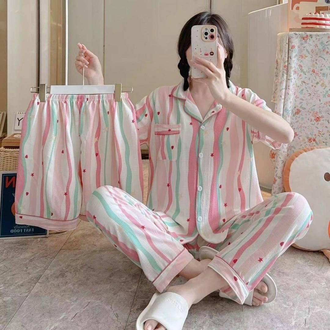 комплект женской пижамы,пижамы женски,свободные пижамы для девушек,пижама женская тройка,комплект пижама