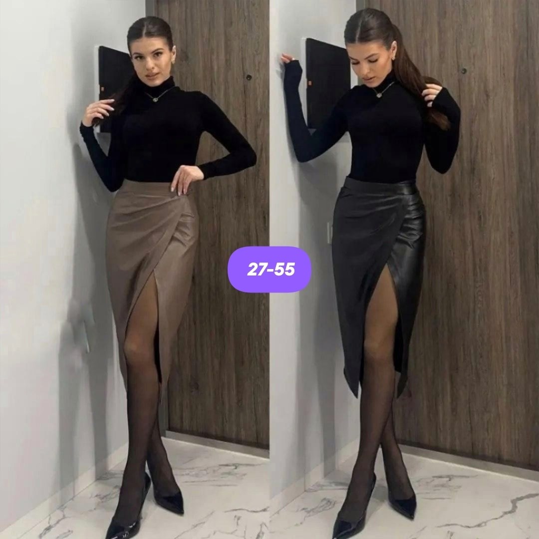 юбка кожаная,юбка женская,кожаная юбка миди с разрезом,юбка кожаная миди,юбка из экокожи