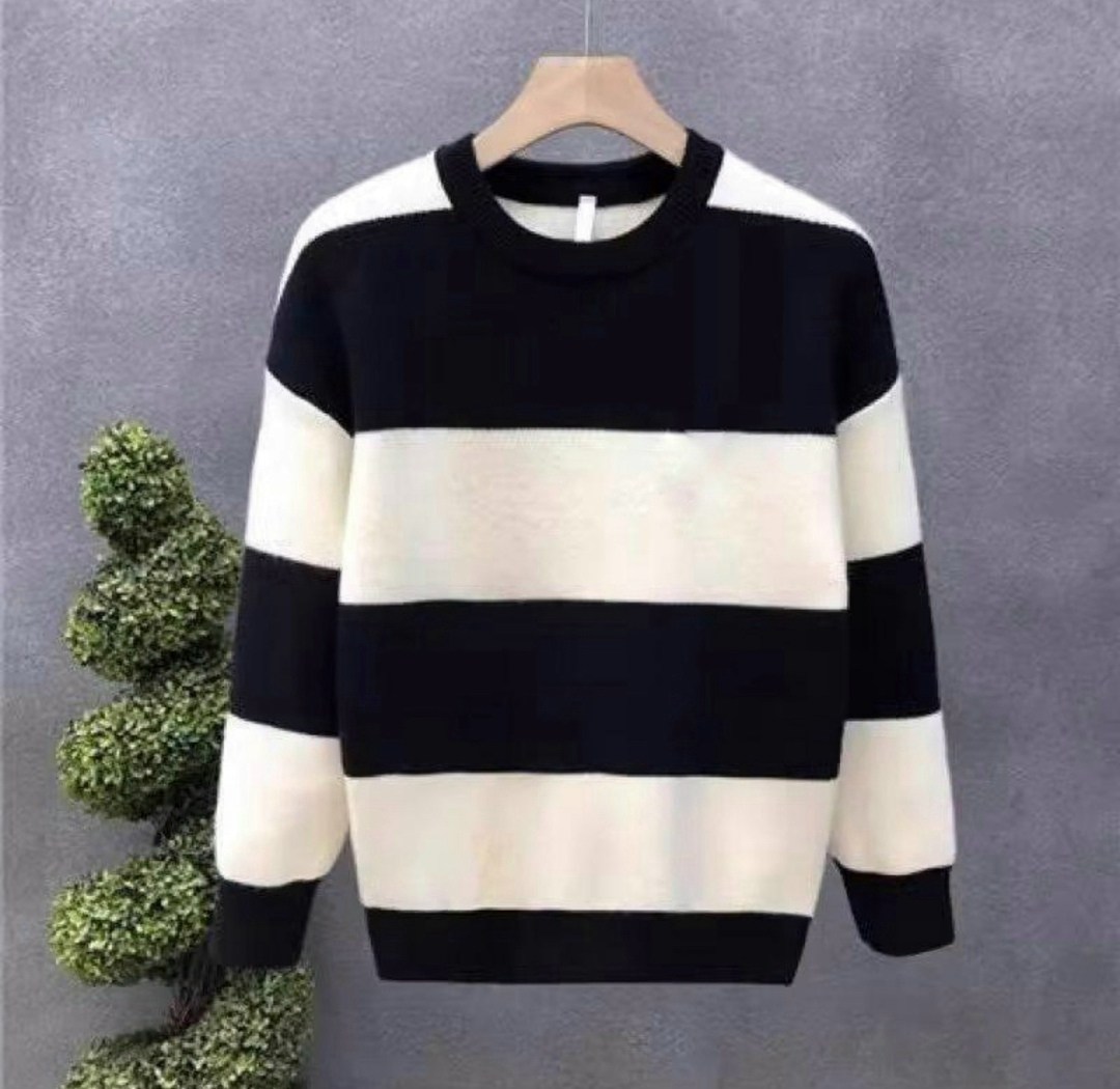 свитер модный,полосатый свитер,мужской трикотажный свитер в полоску с круглым,свитер,джемпер в полоску