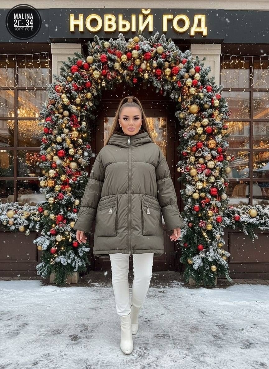 куртка зимняя с капюшоном оверсайз by button,стильные зимние куртки женские,женская зимняя куртка,пуховик женский,куртка женская зимняя модная