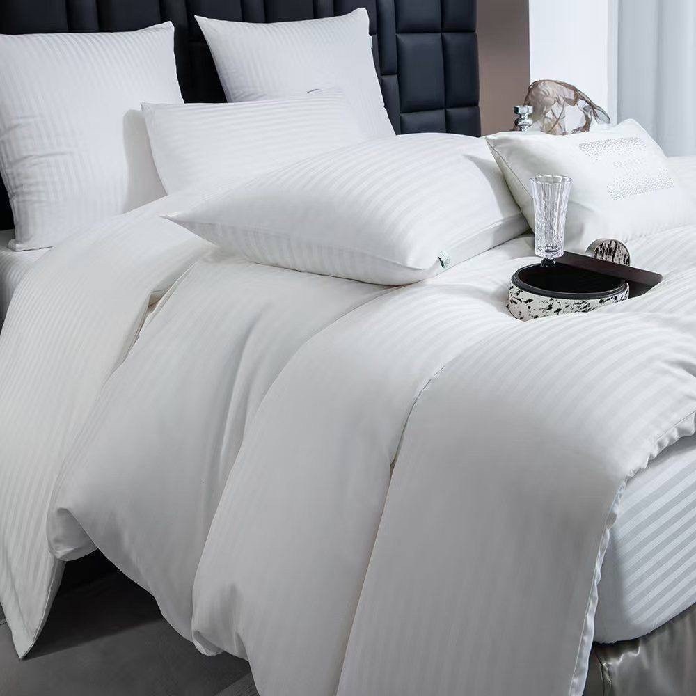 страйп сатин постельное белье,белье страйп сатин,страйп сатин белый,кпб страйп-сатин белый,постельное белье для гостиниц