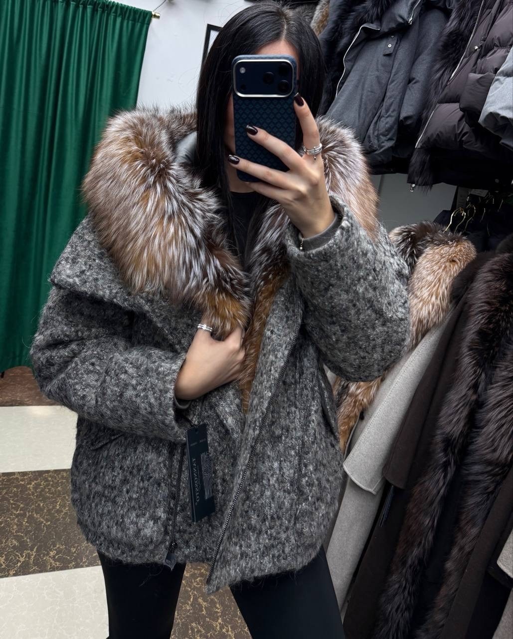 пальто шерстяное с мехом чернобурки "samange",пальто зимнее,женская зимняя куртка,пуховики с мехом,зимняя куртка пальто с капюшоном