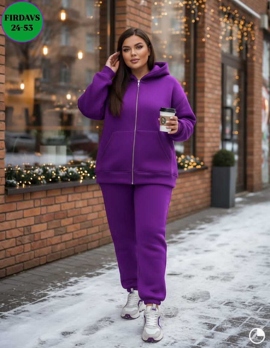 женский спортивный костюм больших размеров,костюм на флисе,cпортивный костюм женский на флисе,женский костюм на флисе,костюм фиолетовый