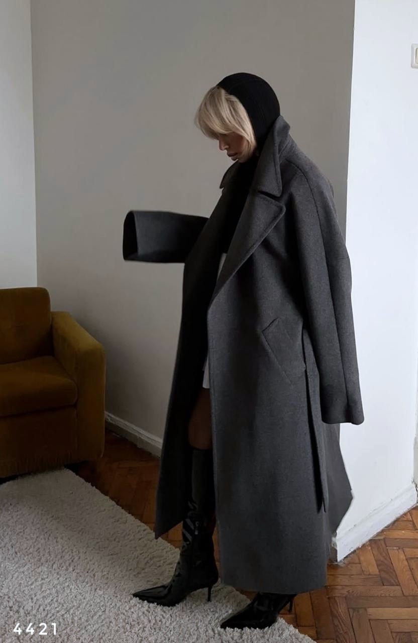 шерстяное пальто,пальто оверсайз,пальто оверсайз женское,серое пальто,длинное пальто
