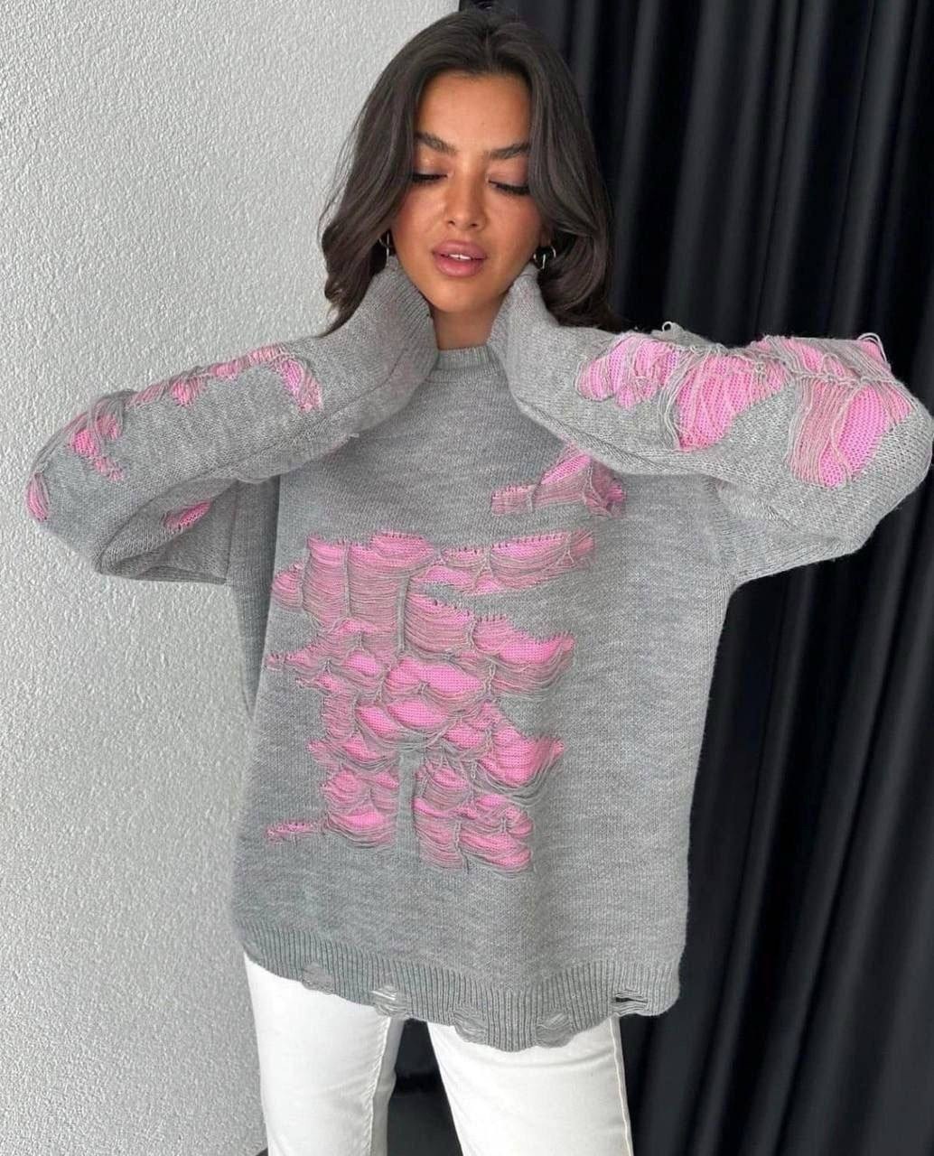 голубой шерстяной свитер с кашемиром nero lab,свитер remar голубой,свитер женский,женский свитер оверсайз,свитер