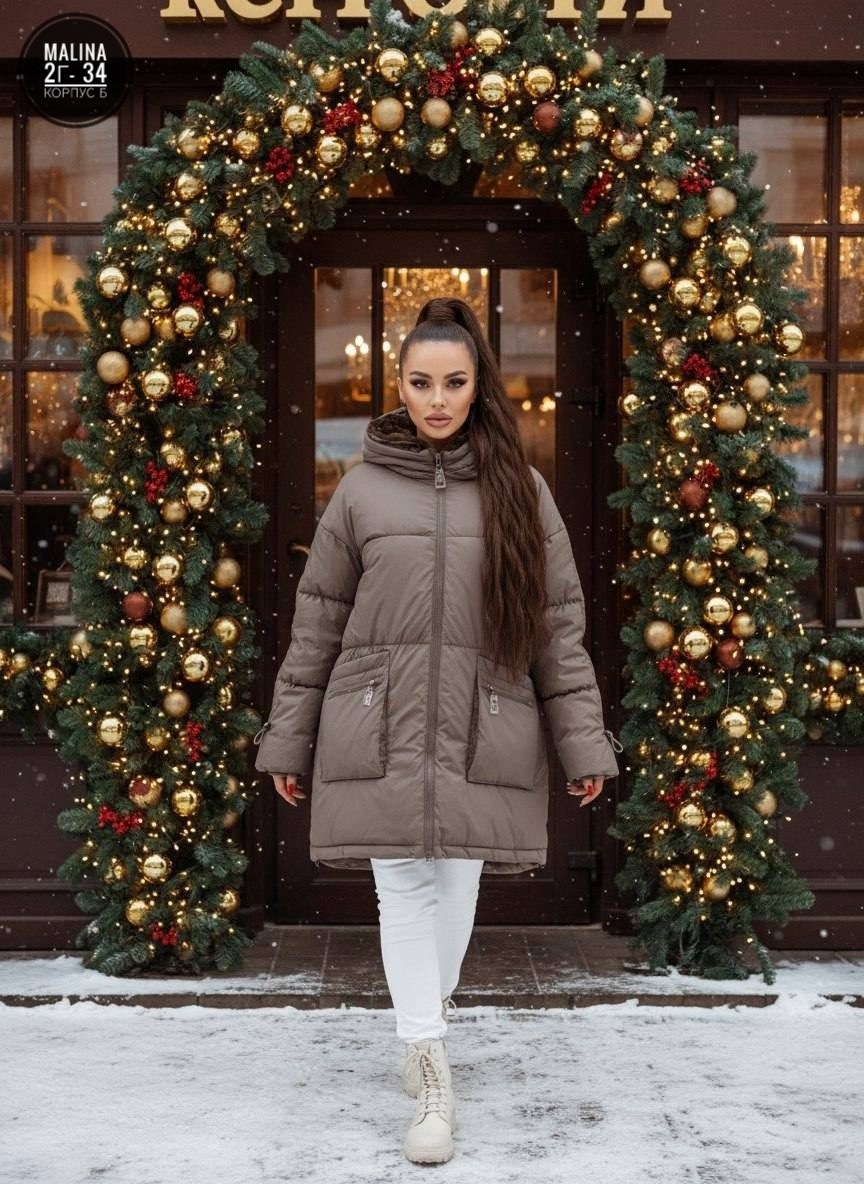 куртка зимняя с капюшоном оверсайз by button,стильные зимние куртки женские,женская зимняя куртка,пуховик женский,куртка женская зимняя модная