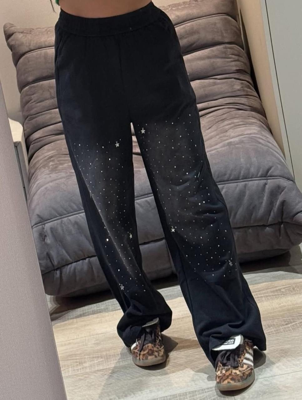 блестящие брюки из полиэстера,брюки со стразами,штаны со стразами,повседневные брюки,брюки женские с