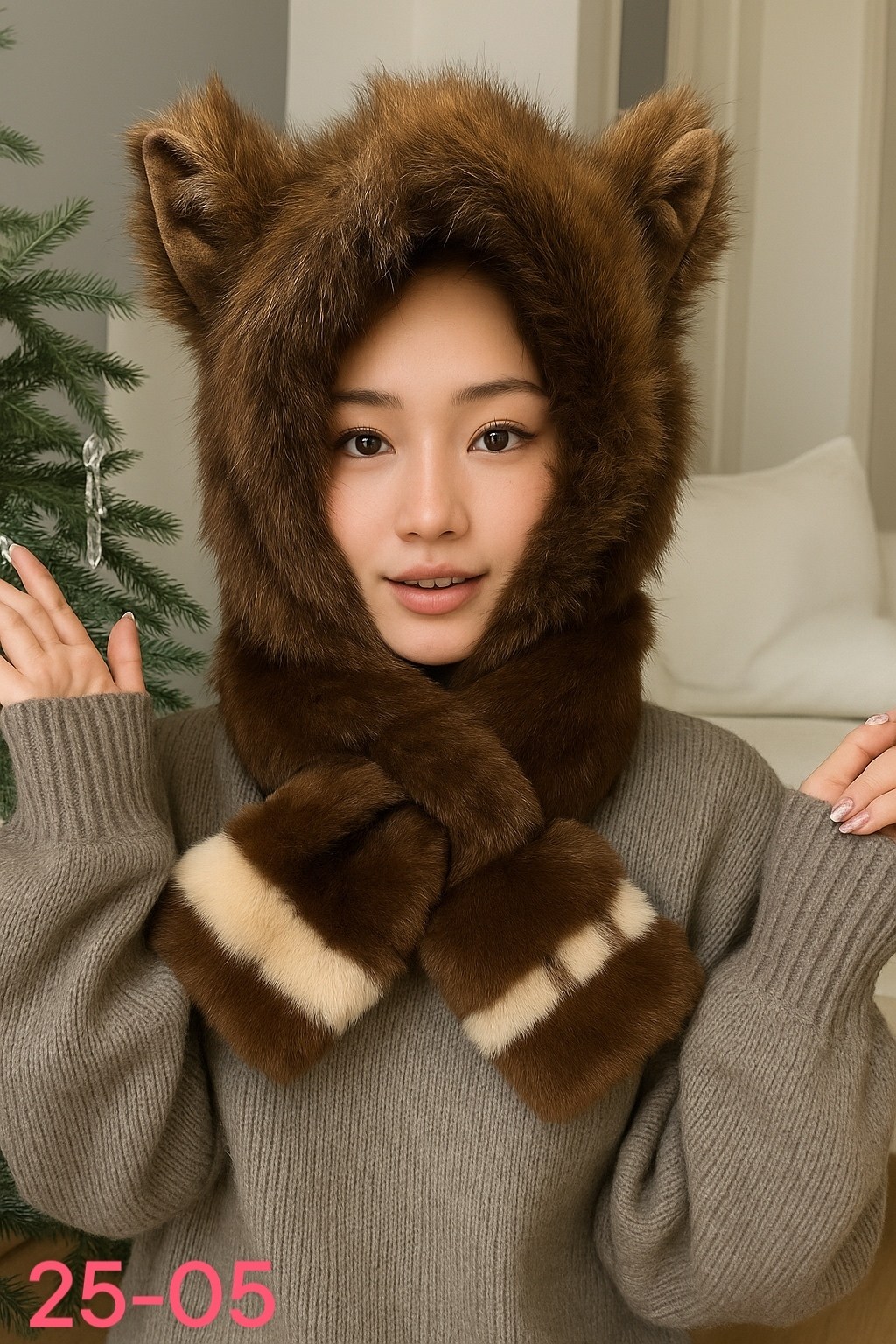 шарф с капюшоном,плюшевая шапка,шапка с ушками шарфом,женская зимняя шапка,шапка-шарф