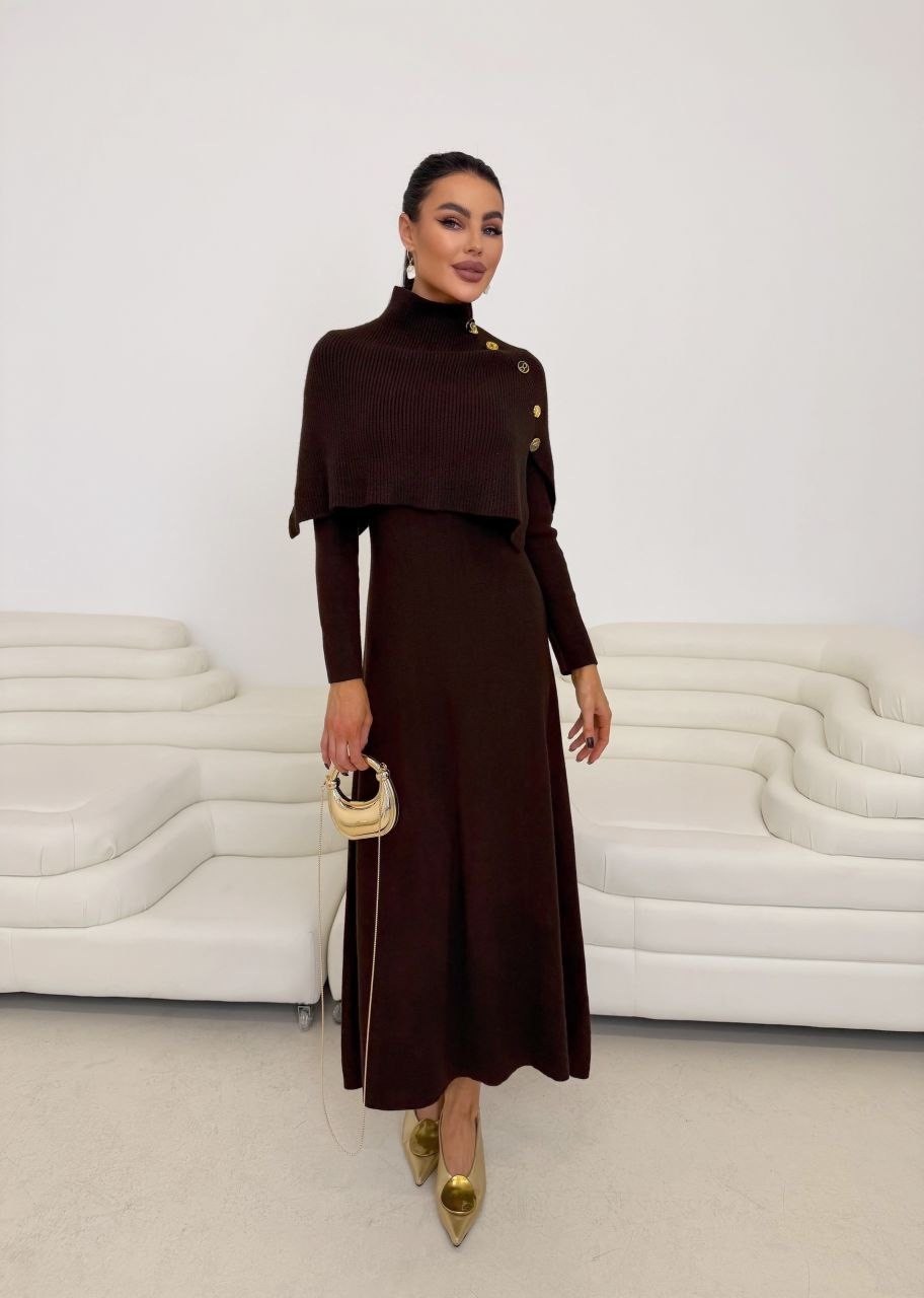 трикотажное платье,платье женское,платье шоколадное,шерстяное платье