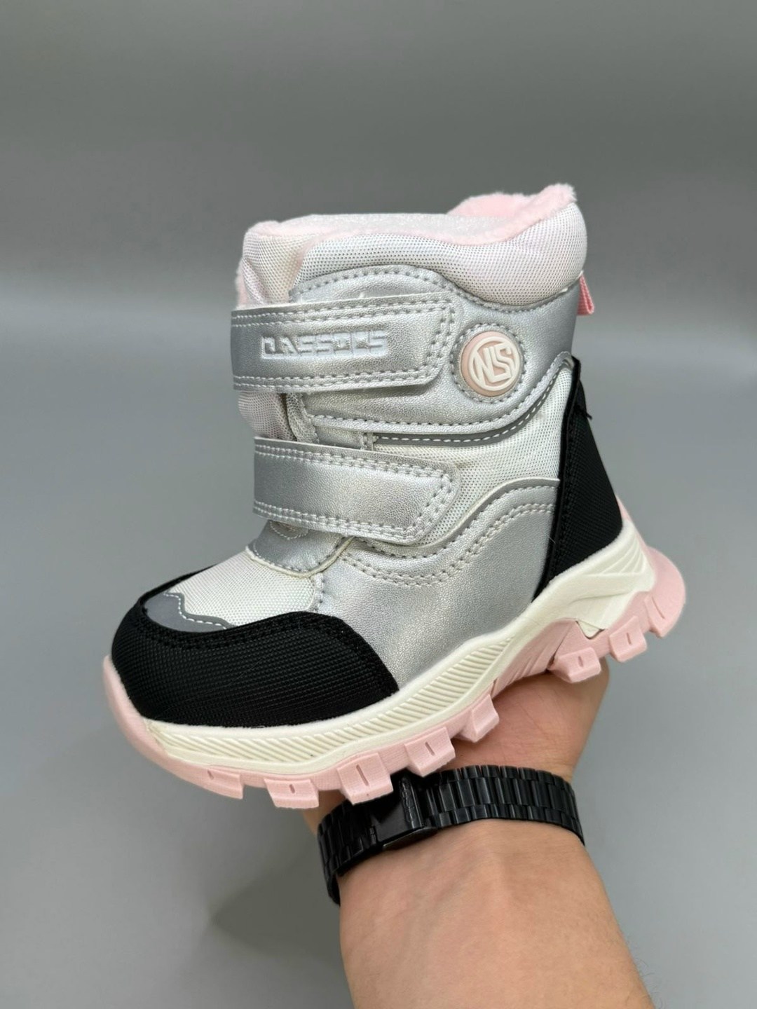 ботинки зима для девочек триопт,,детские зимние ботинки,детские ботинки,ботинки зима для девочек f358-4q серебро