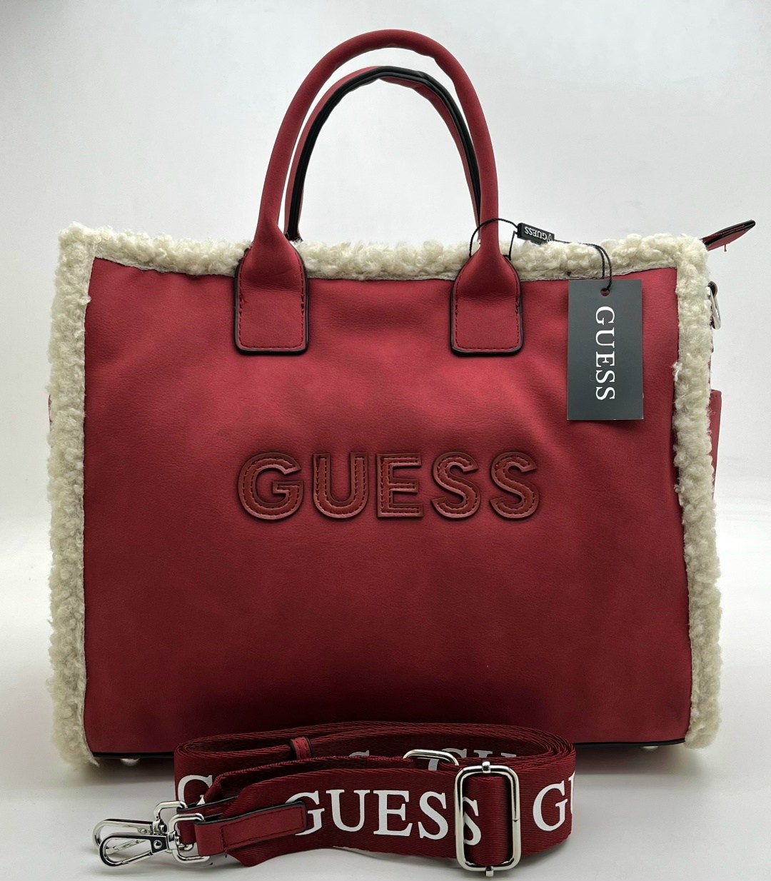 сумка guess 34-26 замшевая brend ru,сумка женская guess,сумка guess,сумка-тоут guess silvana compartment светло-коричневая,guess сумка тоут
