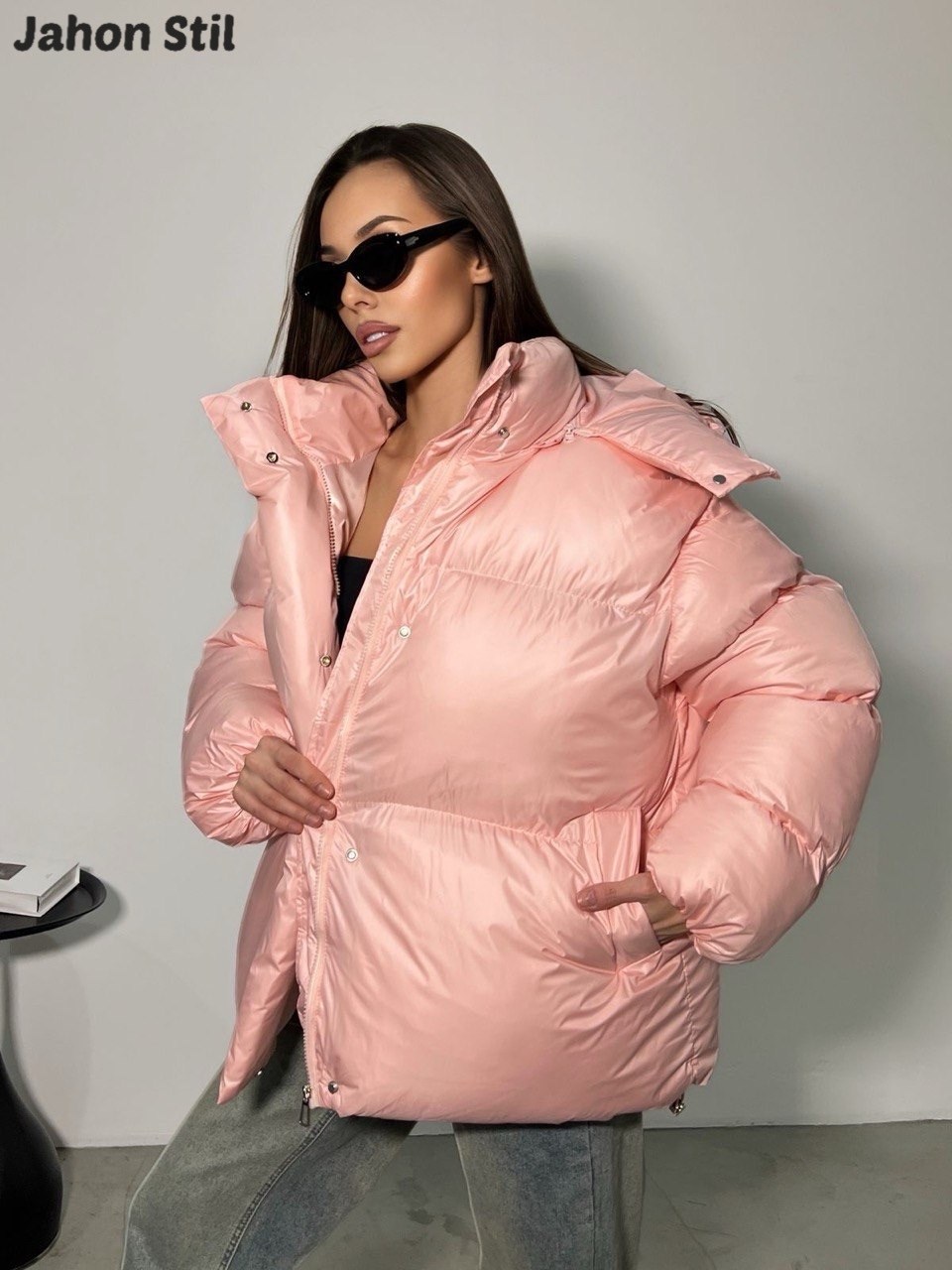 пуховик зимний женский,зимняя куртка оверсайз с капюшоном trendez,куртка зимняя женская,куртка женская,пуховик женский теплый