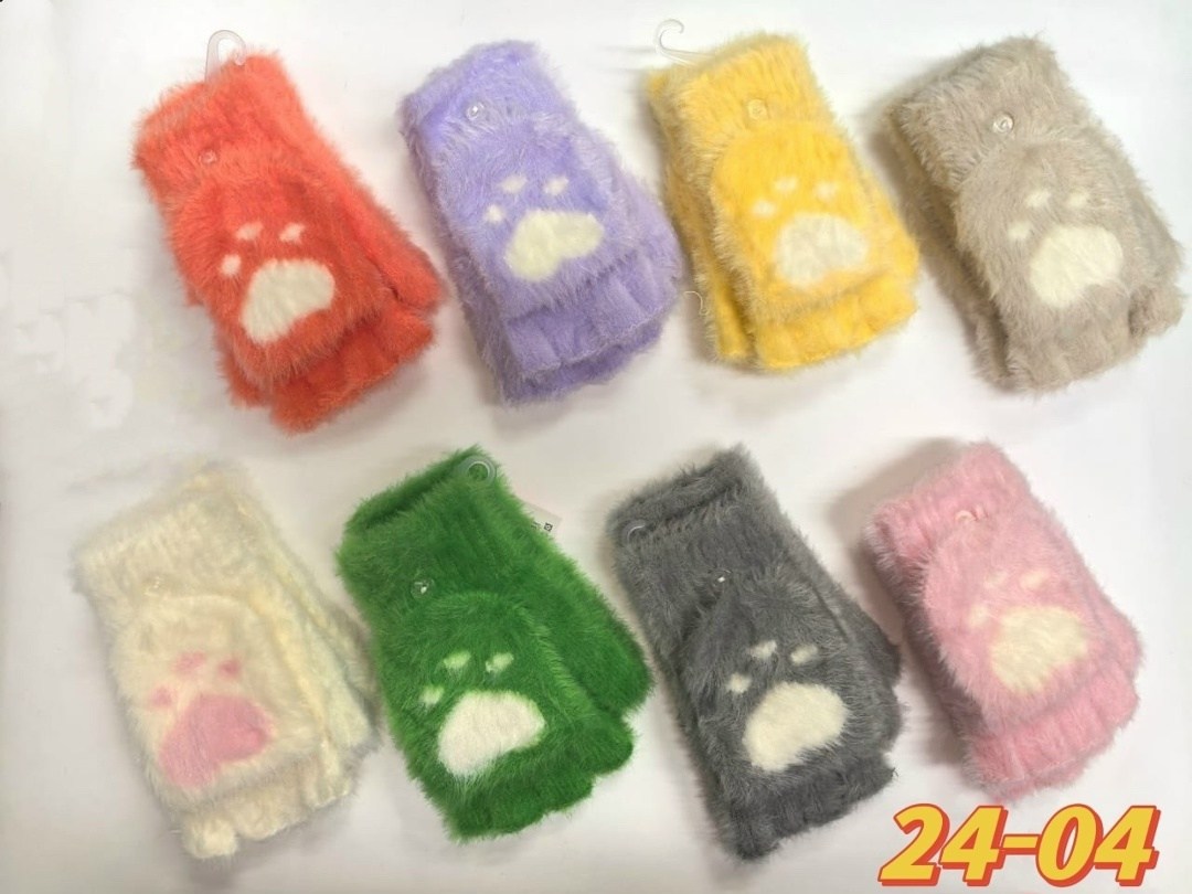 теплые перчатки,пушистые перчатки,милые перчатки,зимние перчатки без пальцев,перчатки модные