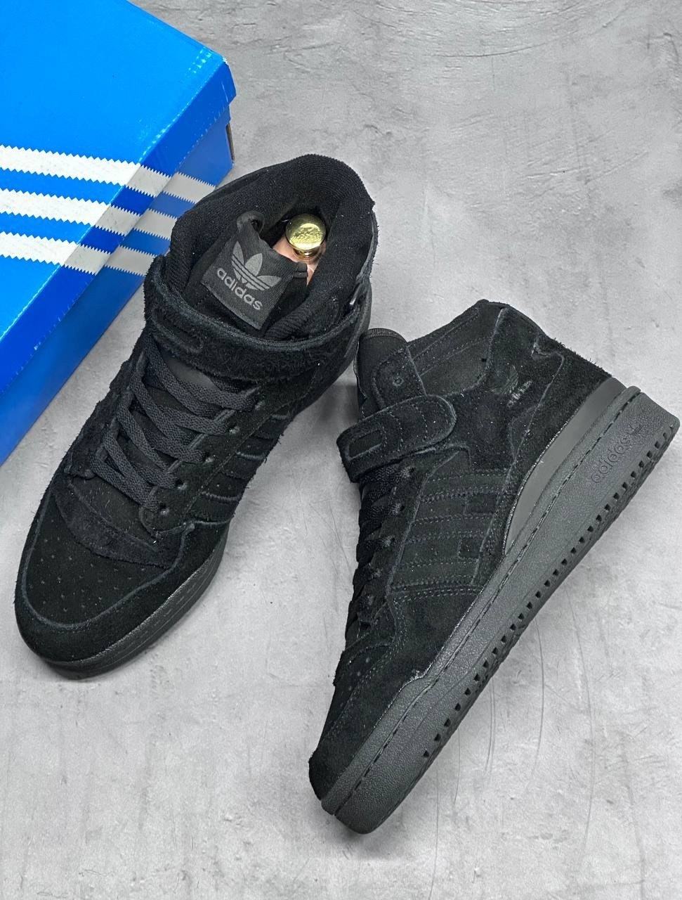 зимние кроссовки adidas,кроссовки adidas,кроссовки adidas forum mid triple black черный,кроссовки adidas forum mid 'triple black',зимние мужские кроссовки adidas