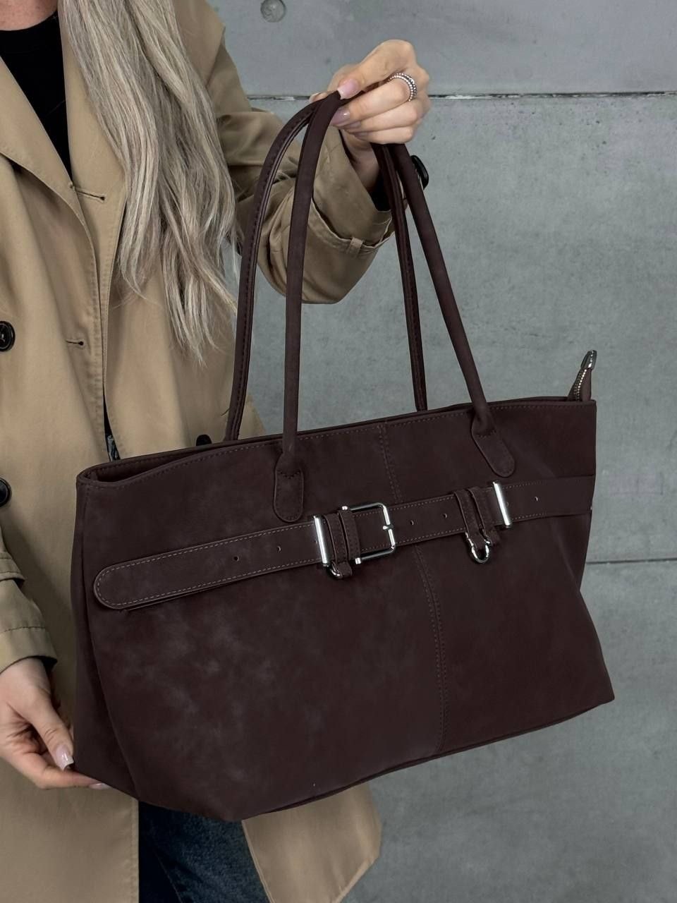 замшевая коричневая большая сумка-тоут,сумка замшевая,сумка замшевая большая,винтажная замшевая большая сумка для женщин,сумка тоут замшевая коричневая