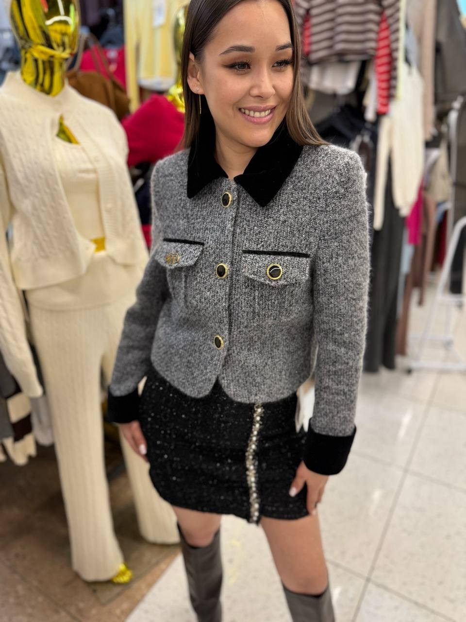 твидовый жакет,пиджак женский твидовый,жакет укороченный твидовый,жакет женский твидовый,алиэкспресс жакет твидовый