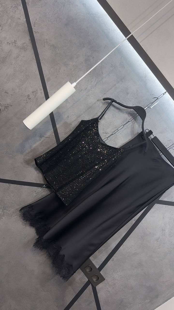 платье миди на бретелях с пайетками,женское платье с блестками,платье с блестками,топ с пайетками,топ с блестками