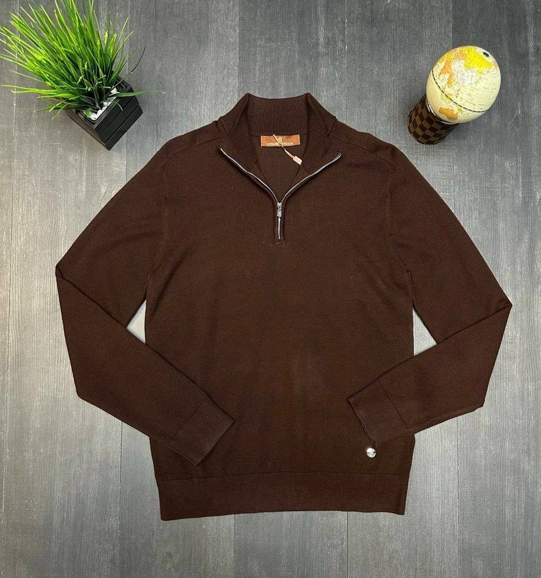 мужской джемпер,джемпер на молнии,мужские свитера,коричневый джемпер,коричневая кофта мужская