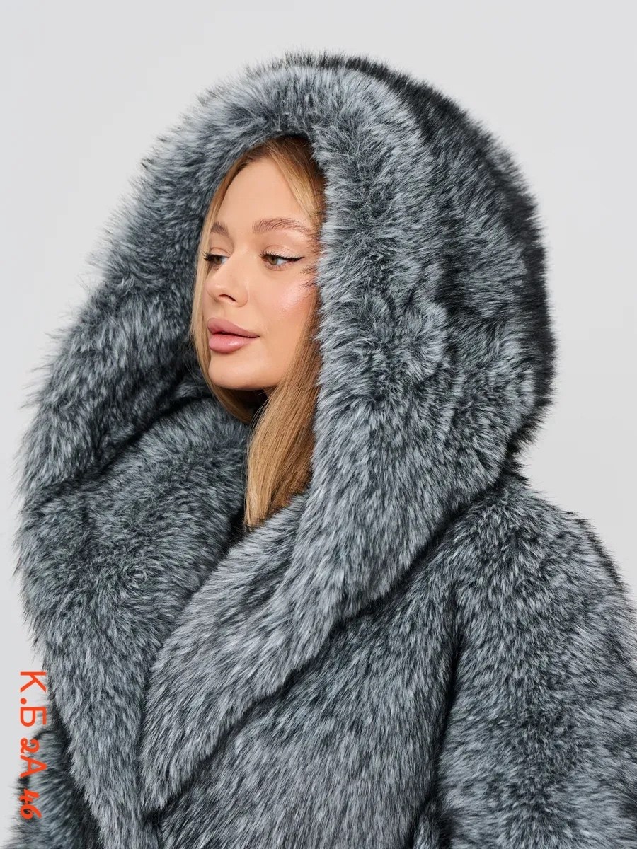 ,шуба искусственная песец из экомеха короткая x'zotic,шуба искусственная,шуба искусственная песец из экомеха короткая с капюшоном x'zotic,шуба искусственная из экомеха песца