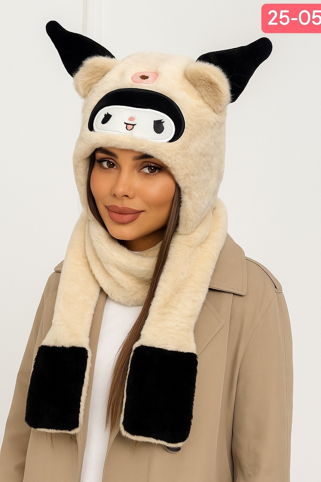 плюшевая шапка,шапка шарф,меховая шапка,шапка шарф с ушками,меховая шапка с ушками