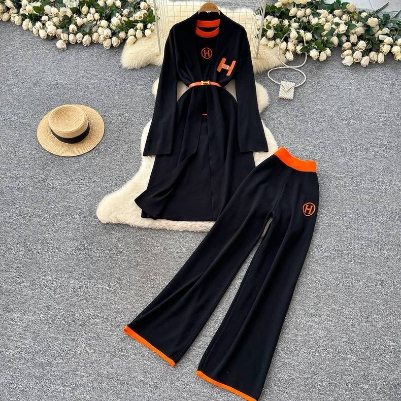 трикотажный костюм,брючный костюм,стильные костюмы,костюм с кардиганом,костюм тройка женский