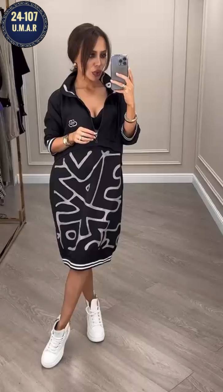 спортивное платье женское,платье черно белое,платье женское,модное платье,платье поло