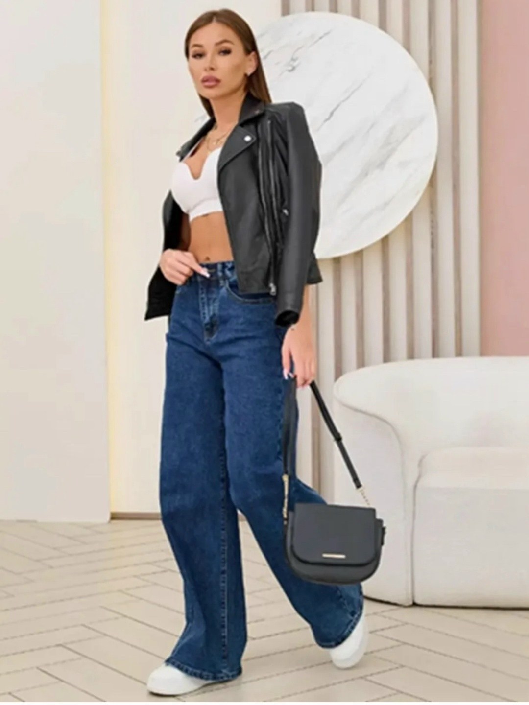 джинсы широкие с высокой посадкой трубы,джинсы широкие с высокой посадкой,джинсы широкие трубы для невысоких feimailis 37420599,брюки джинсы,женские джинсы