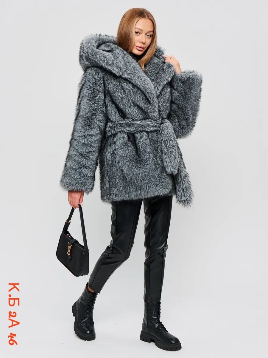 ,шуба искусственная песец из экомеха короткая x'zotic,шуба искусственная,шуба искусственная песец из экомеха короткая с капюшоном x'zotic,шуба искусственная из экомеха песца