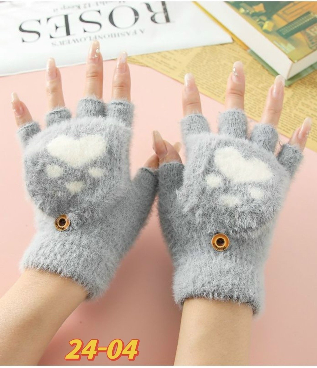 теплые перчатки,пушистые перчатки,милые перчатки,зимние перчатки без пальцев,перчатки модные