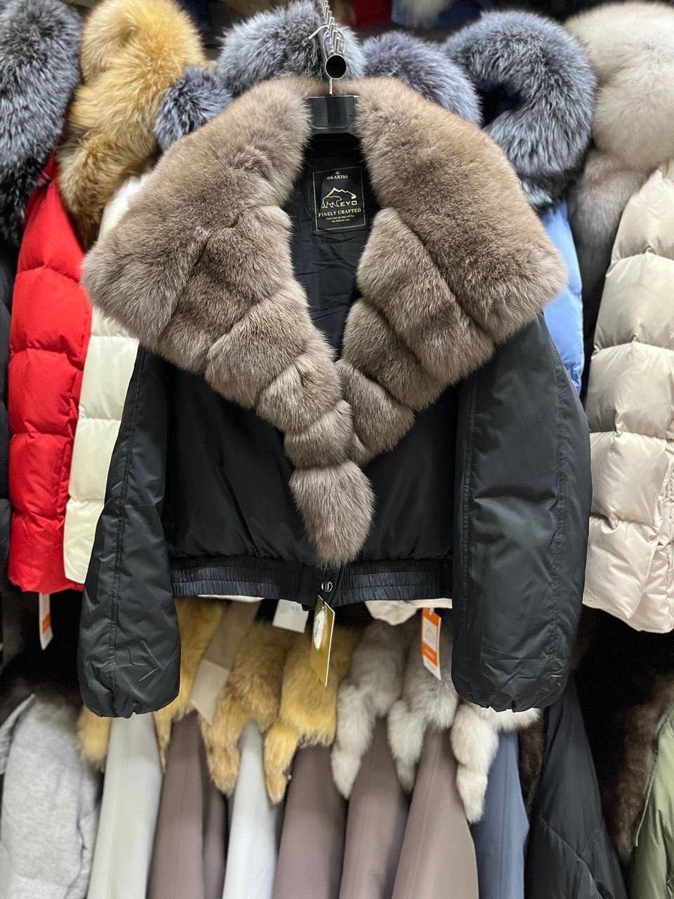 пуховик женский с натуральным мехом,куртка-бомбер с натуральным мехом песца,пуховик с натуральным мехом,пуховик короткий,женский пуховик