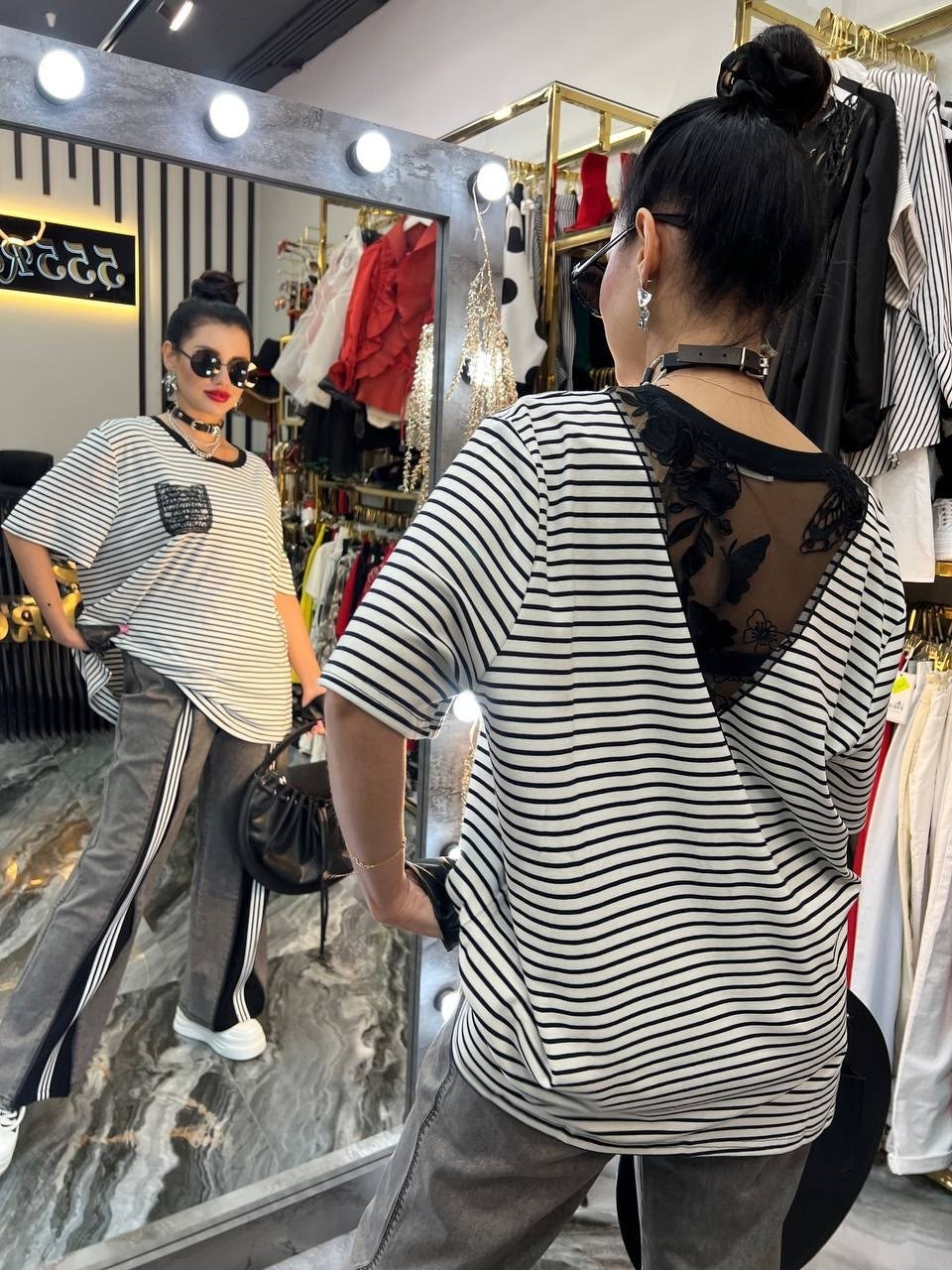 футболка женская,футболка нарядная,стильная футболка в полоску,футболка в полоску,футболка женская в полоску