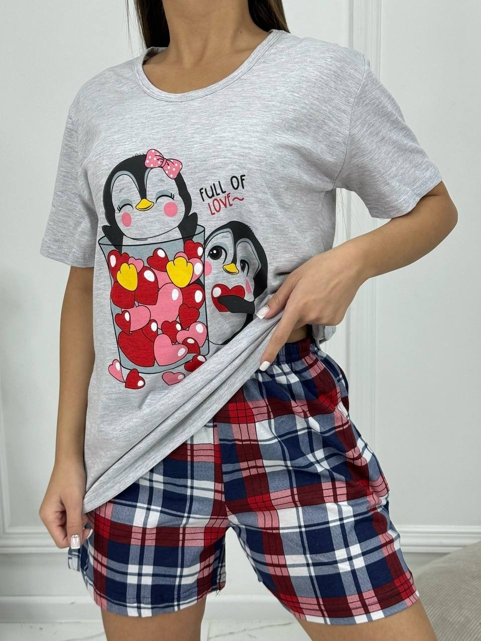 пижама серая,женская пижама с шортами,женская пижама,пижамы женские иваново,пижамы женски