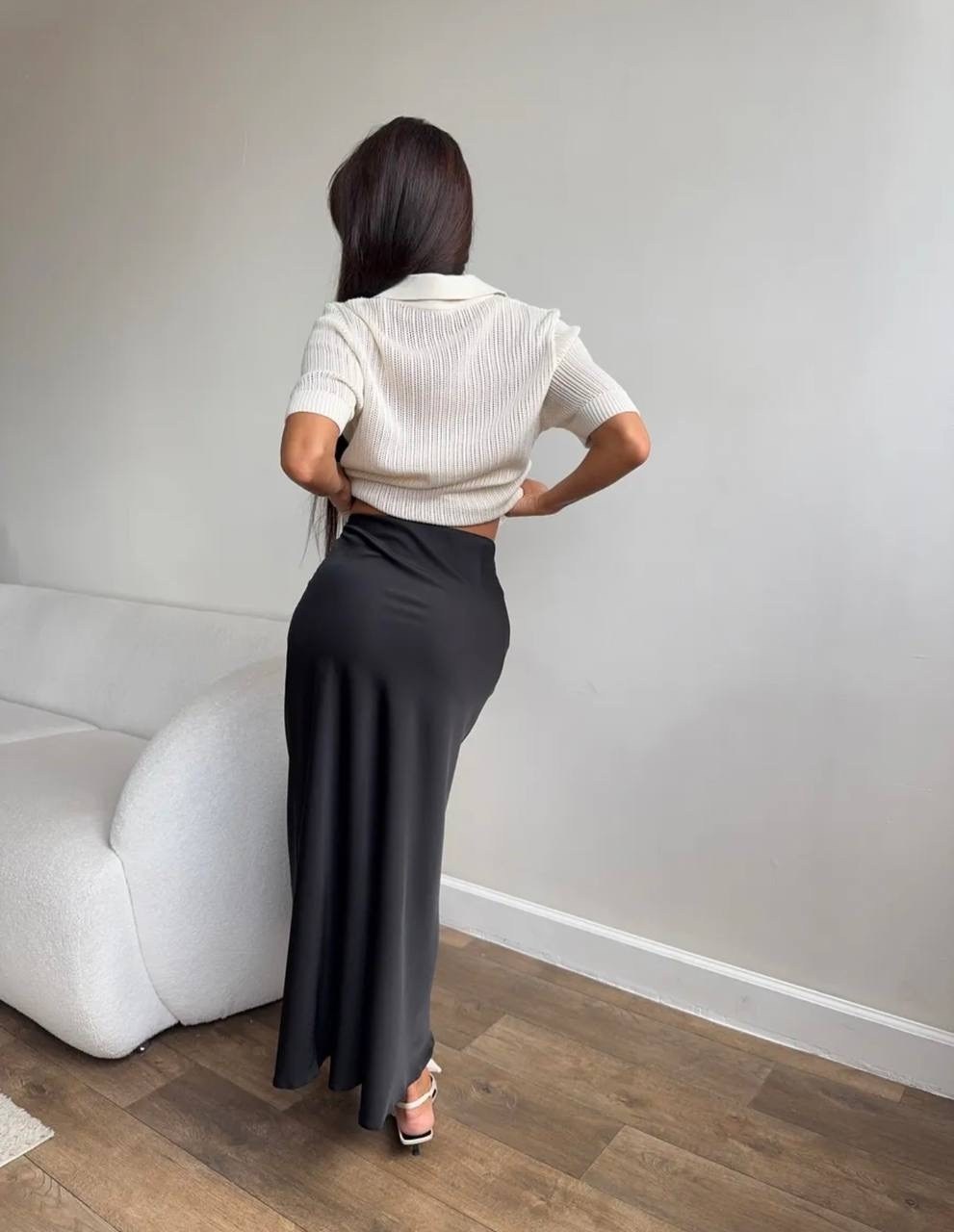 образ с атласной юбкой,атласная юбка,юбка мода,атласная юбка миди,шелковая юбка миди