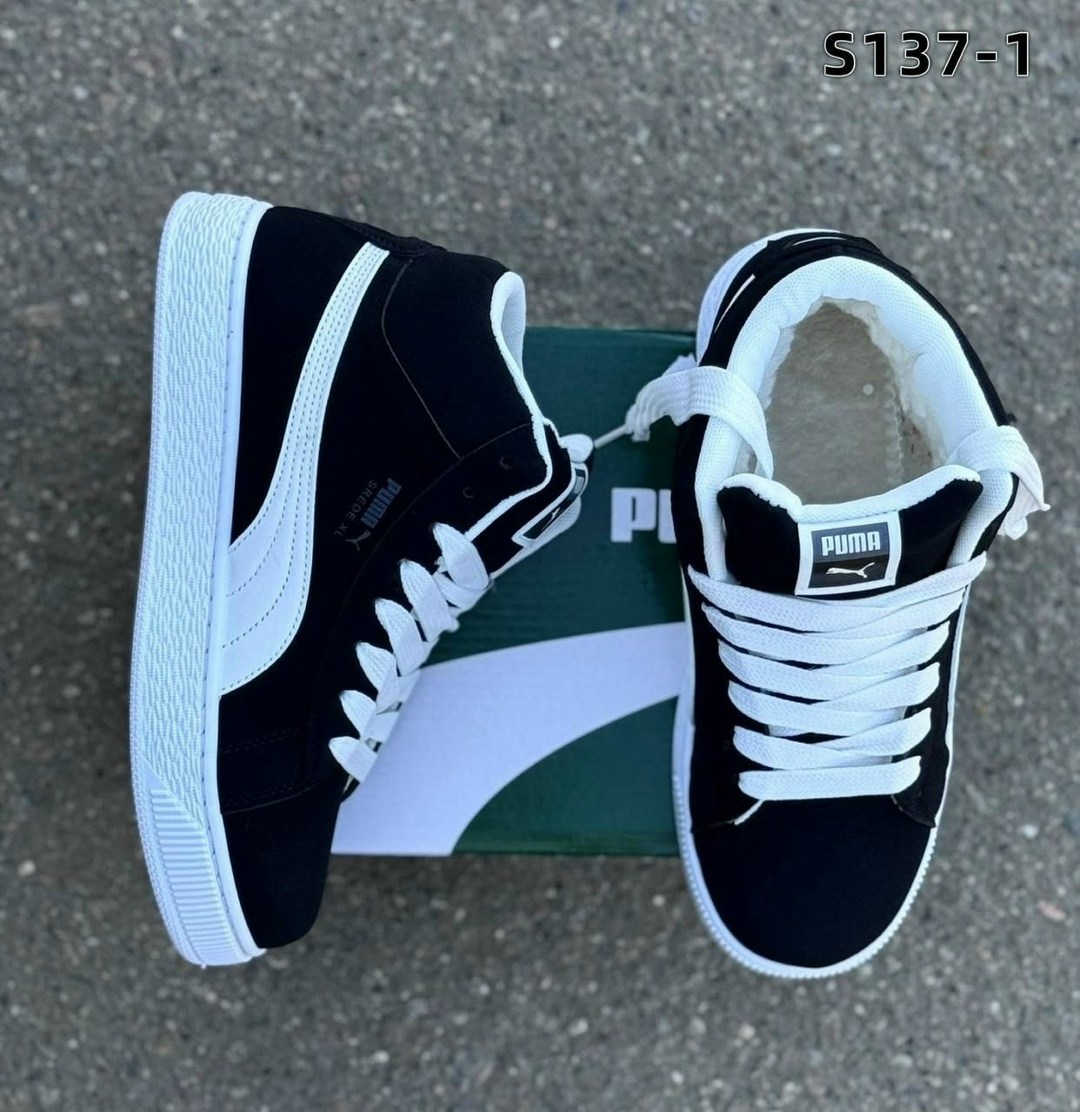 кроссовки зимние puma,кроссовки черные мужские зимние puma suede xl,puma кроссовки,кроссовки зимние puma suede "black/white",зимние мужские и женские кроссовки puma
