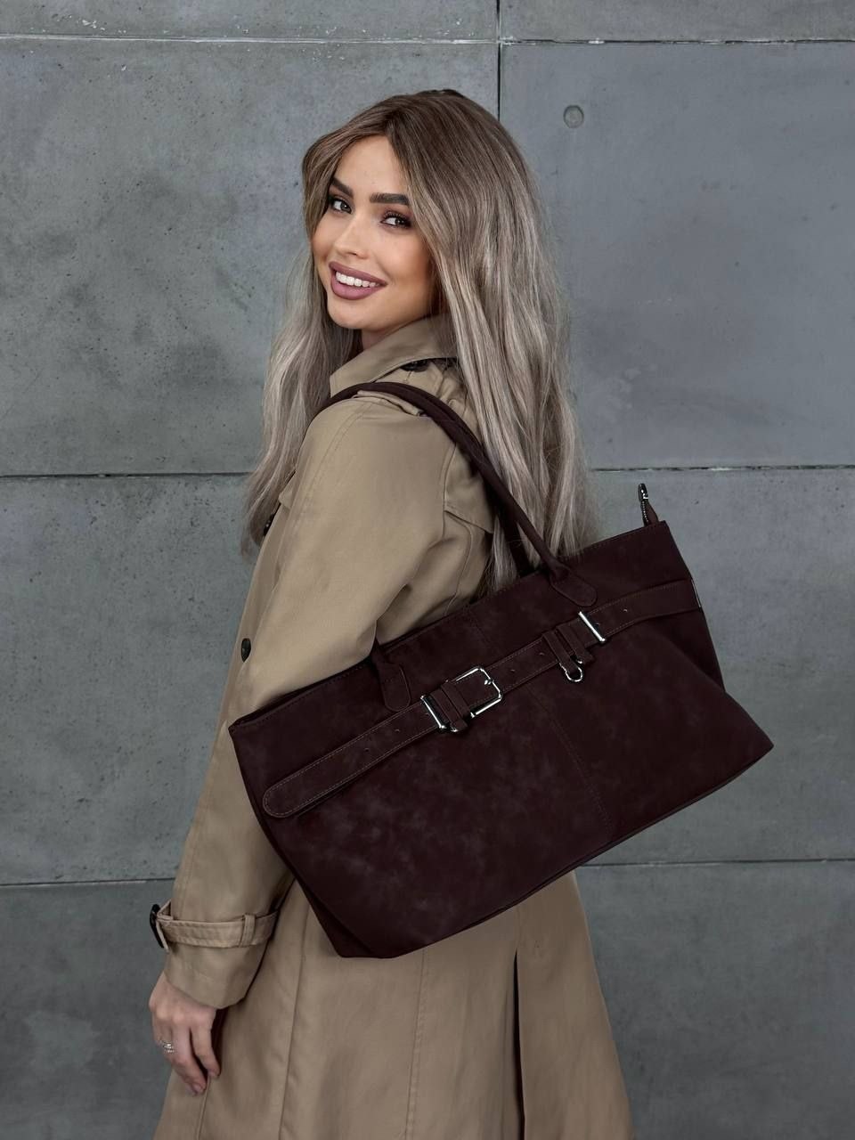 замшевая коричневая большая сумка-тоут,сумка замшевая,сумка замшевая большая,винтажная замшевая большая сумка для женщин,сумка тоут замшевая коричневая