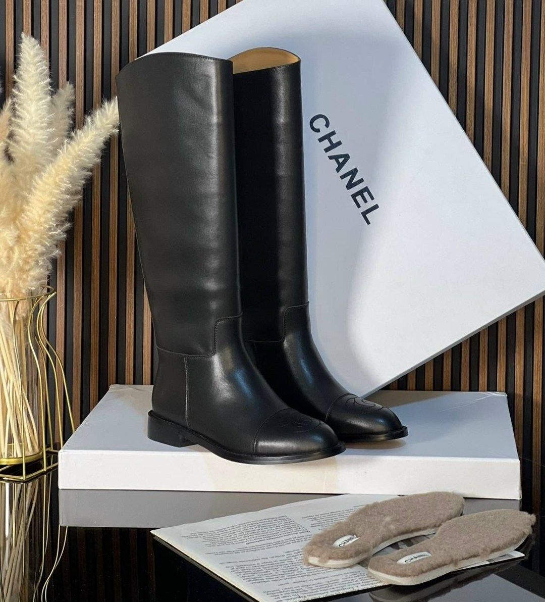 сапоги chanel,сапоги шанель,,женские брендовые кожаные сапоги chanel premium,брендовые сапоги